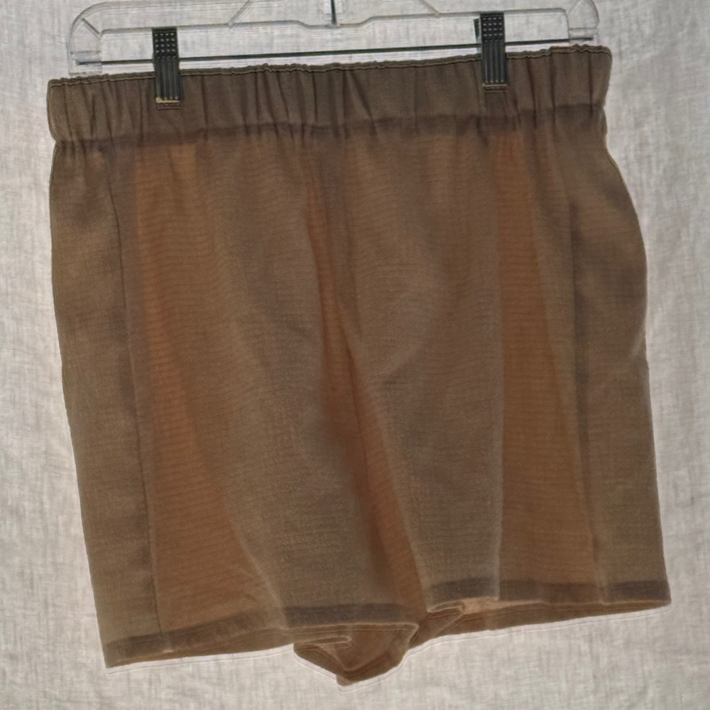 Women’s Brown Sheer High-Waist Shorts